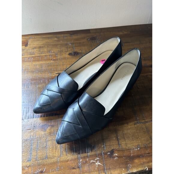 Cole Haan Womens Flats 8.5 Black Leather Pointy Slip On - Picture 1 of 10